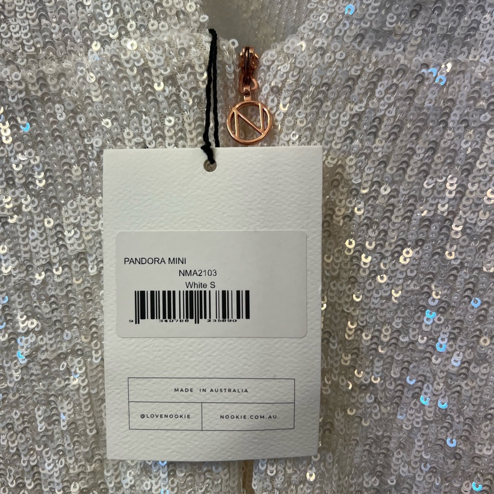 NWT Nookie Pandora Mini in White Sequins Size Small - Picture 9 of 10